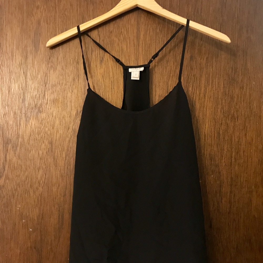 Black Chiffon J.Crew Tank